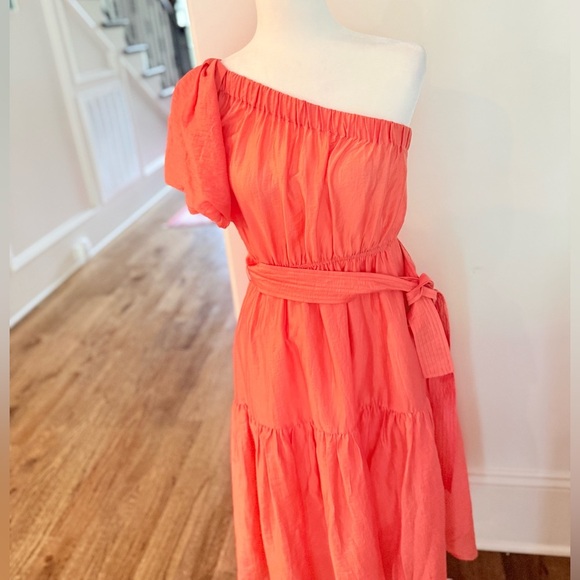 Current Air One Shoulder Midi Dress size S Orange creamsicle color - Picture 8 of 14